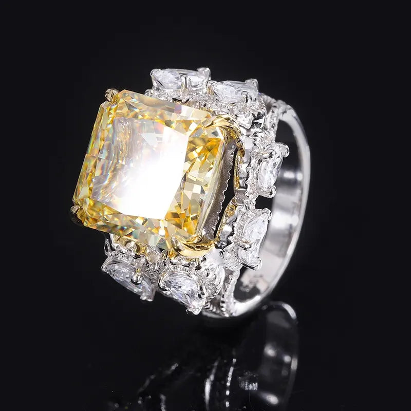 Princess Engagement Ring 13*13 925 Silver High Carbon Diamond