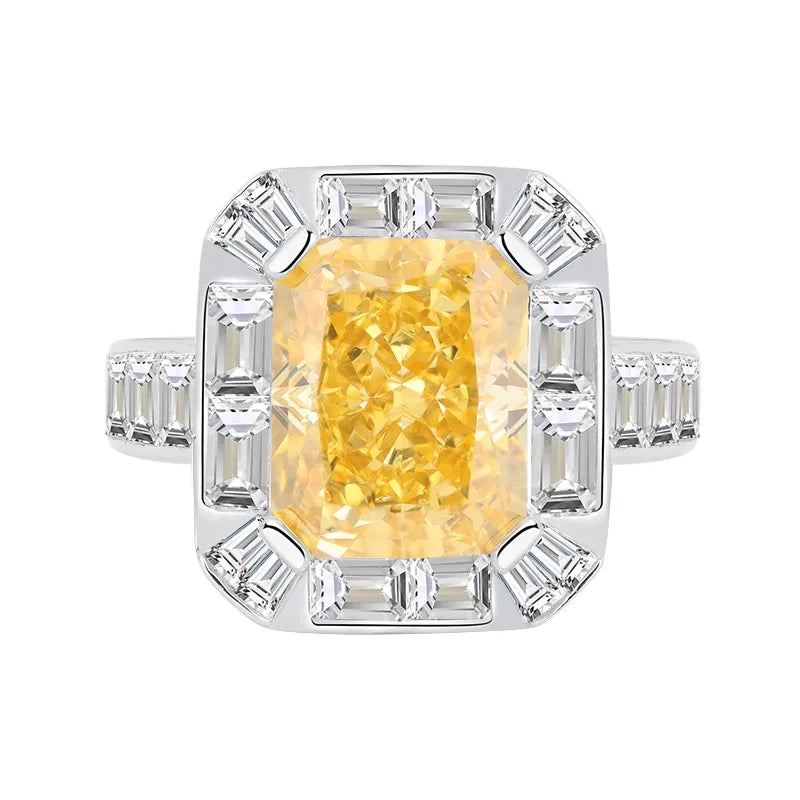Radiant Engagement Ring 5ct 8*10 925 Silver High Carbon Diamond