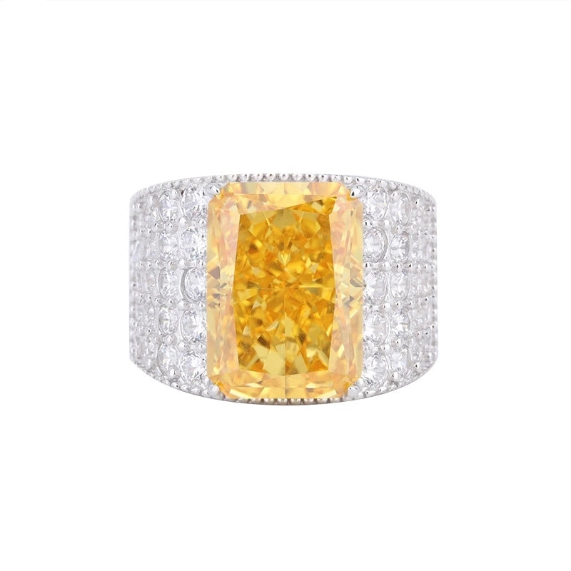 Radiant Engagement Ring 10*14 925 Silver High Carbon Diamond