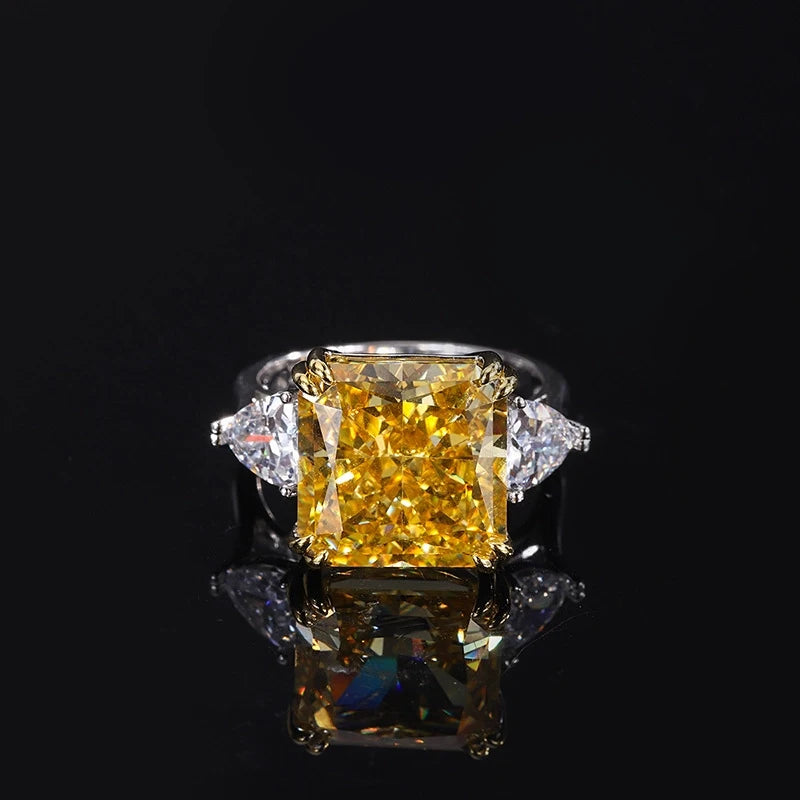 Radiant Engagement Ring 13*13 925 Silver High Carbon Diamond