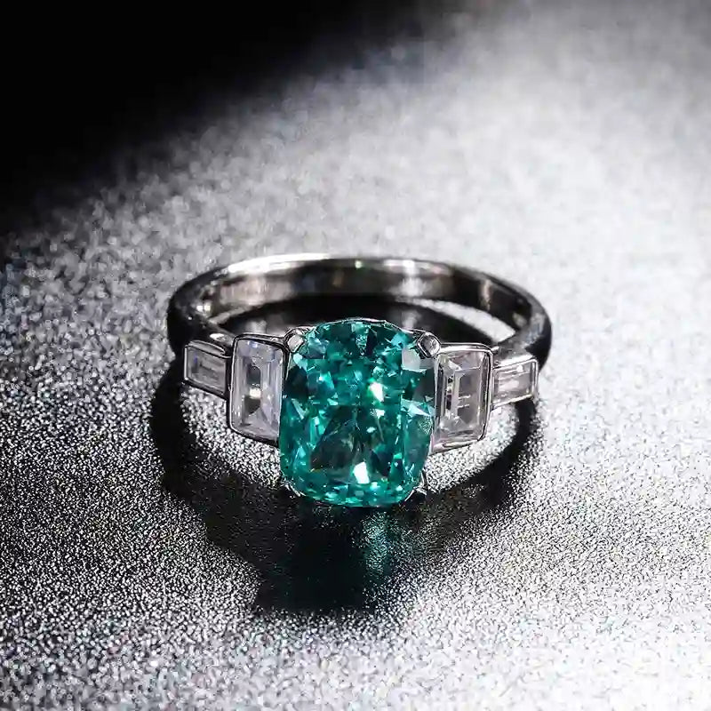 Cushion Engagement Ring 5ct 8*10 925 Silver High Carbon Diamond