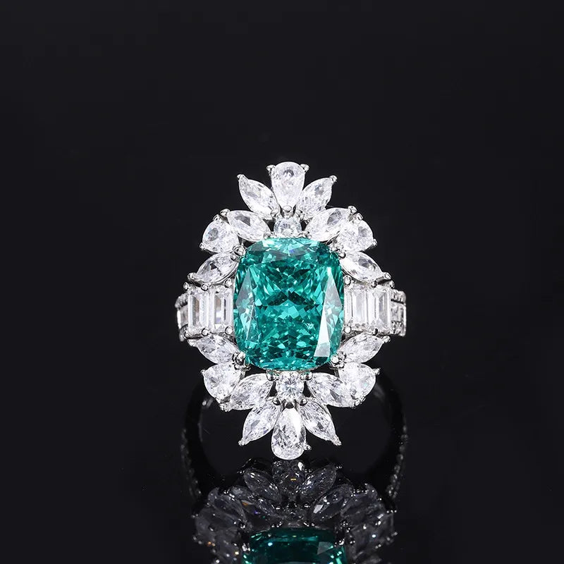 Cushion Engagement Ring 10*12 925 Silver High Carbon Diamond