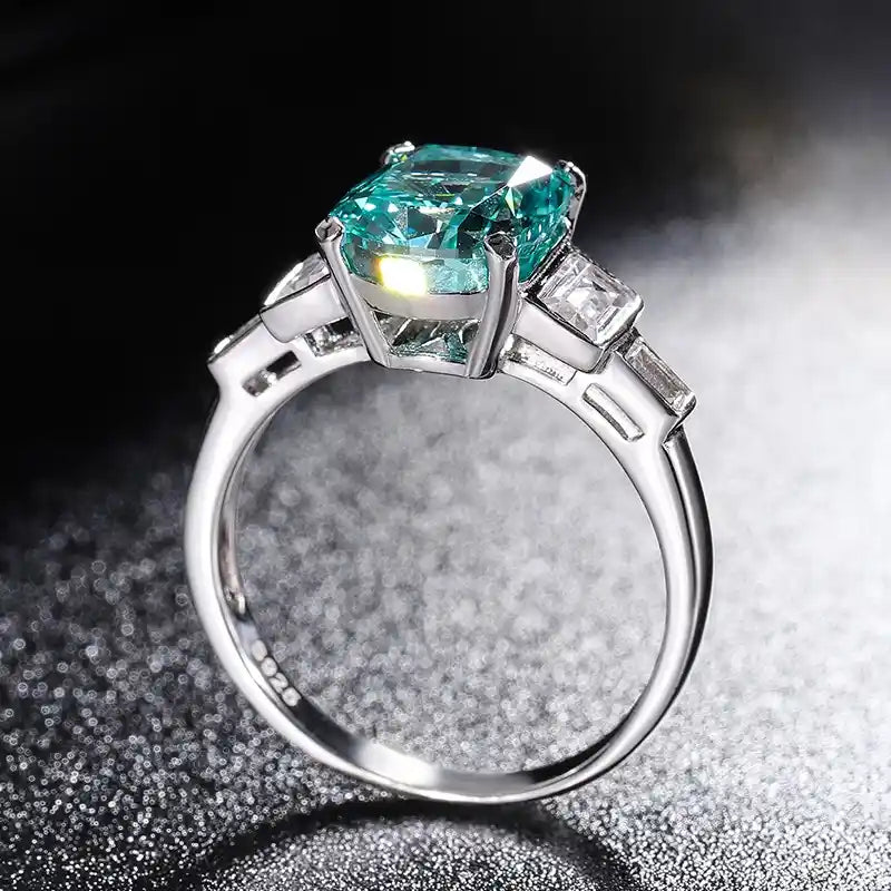 Cushion Engagement Ring 5ct 8*10 925 Silver High Carbon Diamond
