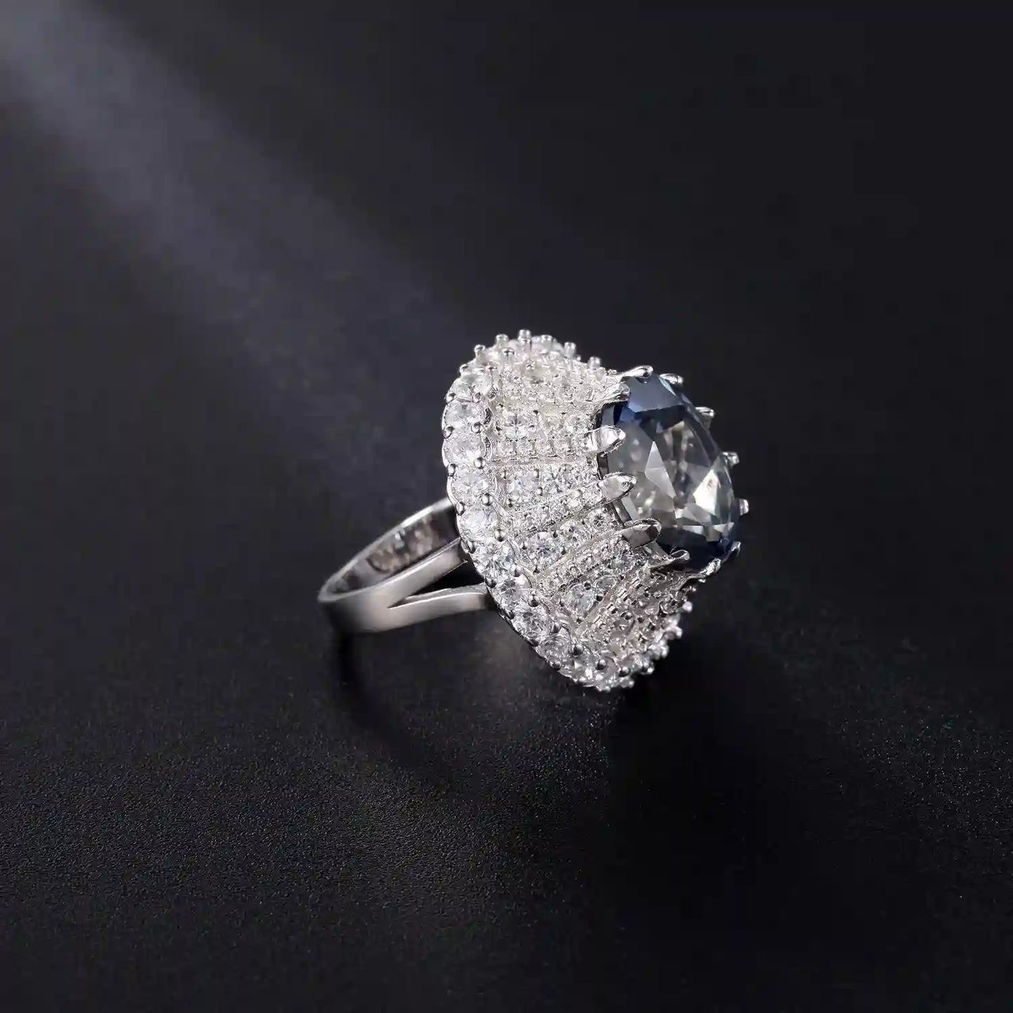 Oval Engagement Ring 4ct 925 Silver Crystal