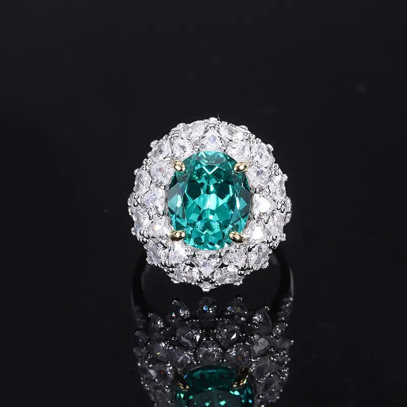 Oval Engagement Ring 10*12 925 Silver High Carbon Diamond