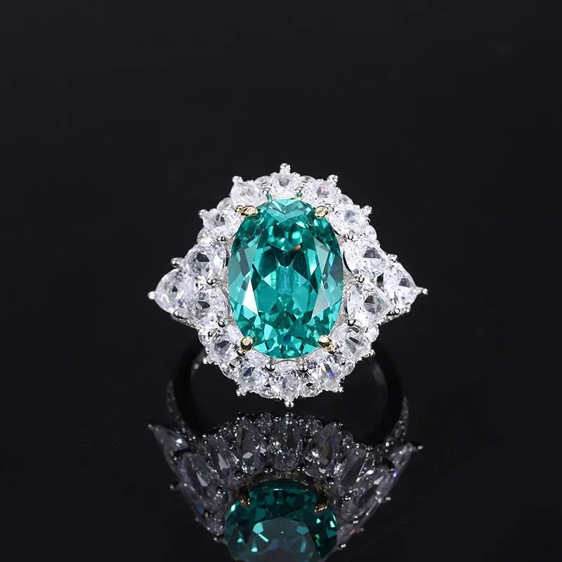 Oval Engagement Ring 10*14 925 Silver High Carbon Diamond
