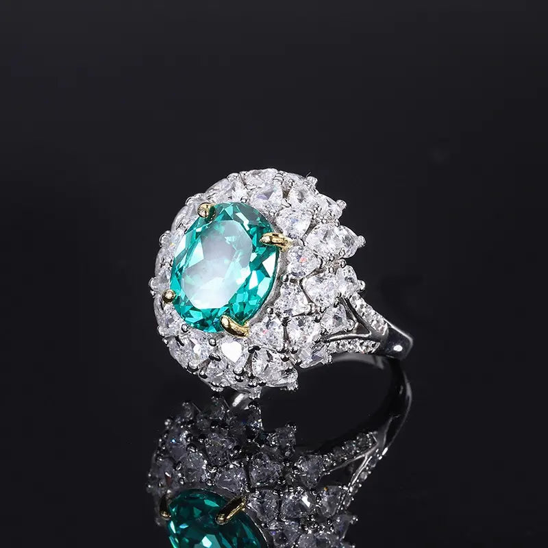 Oval Engagement Ring 10*12 925 Silver High Carbon Diamond