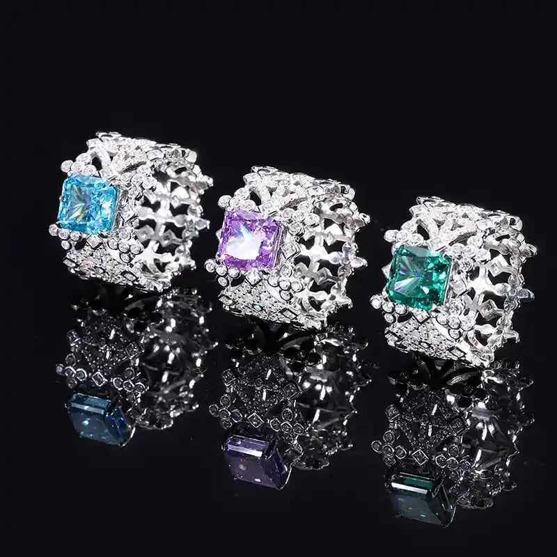 Princess Engagement Ring 8*8 925 Silver High Carbon Diamond