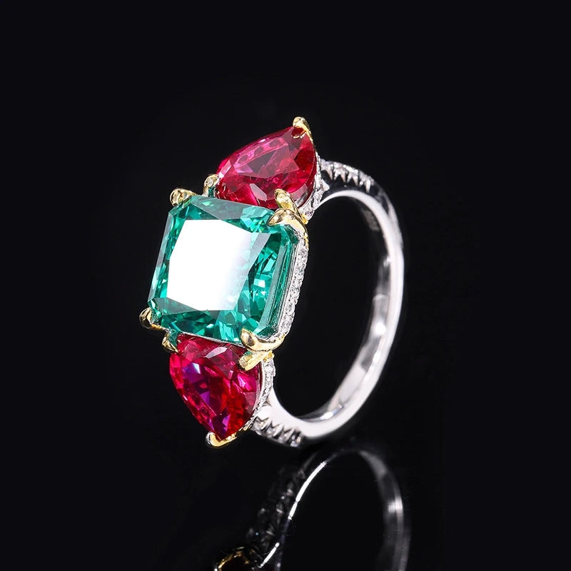 Princess Engagement Ring 5ct 10*10 925 Silver High Carbon Diamond