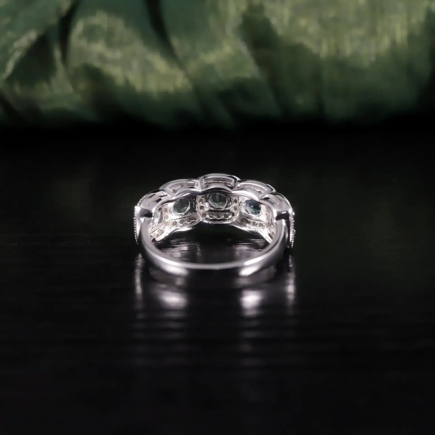 Round Engagement Ring 925 Silver Blue Topaz Prong