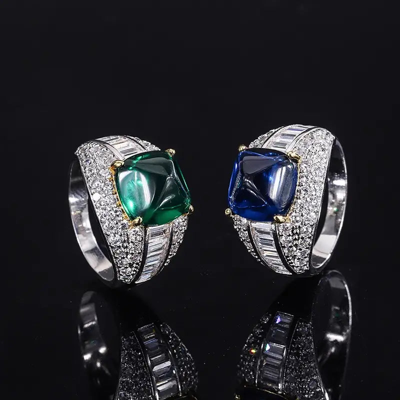 Sugar Tower Engagement Ring 10*10 925 Silver High Carbon Diamond
