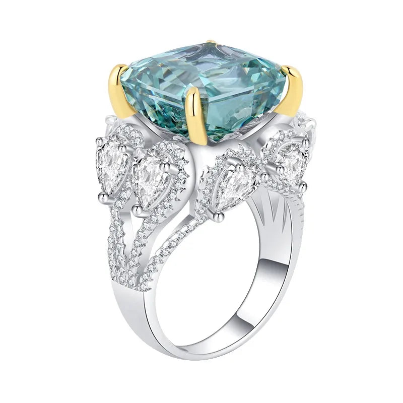 Princess Engagement Ring 13*13 925 Silver High Carbon Diamond