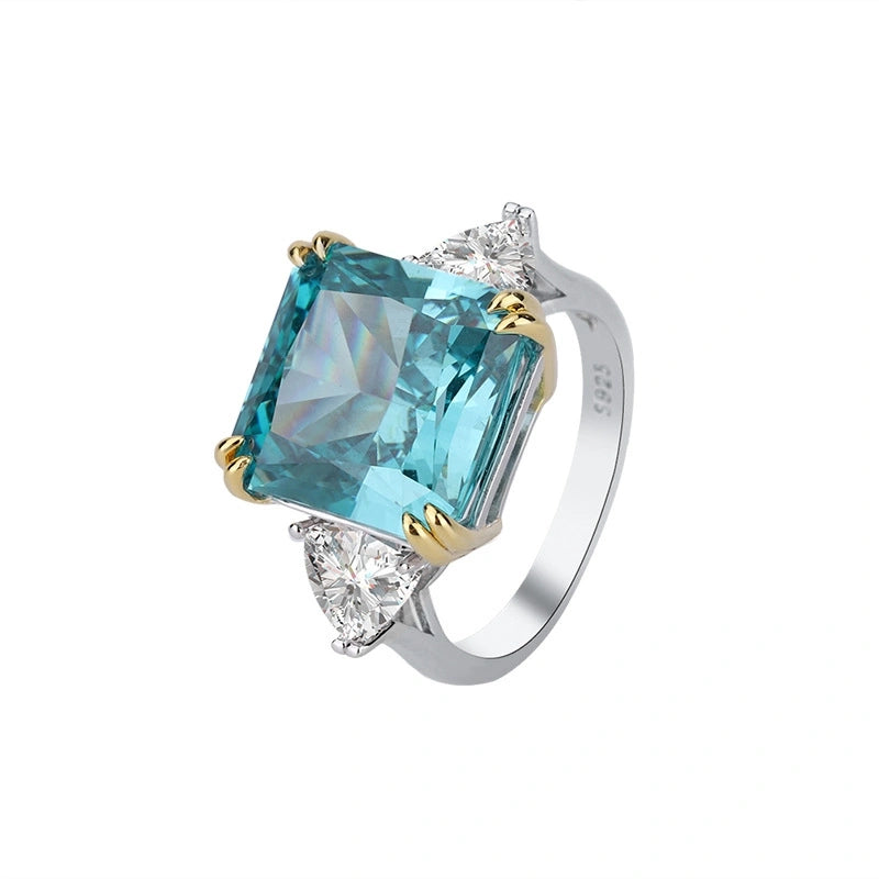 Radiant Engagement Ring 13*13 925 Silver High Carbon Diamond