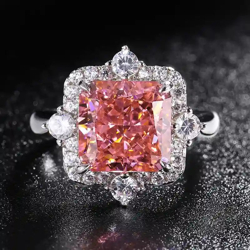 Princess Engagement Ring 10*10 925 Silver High Carbon Diamond