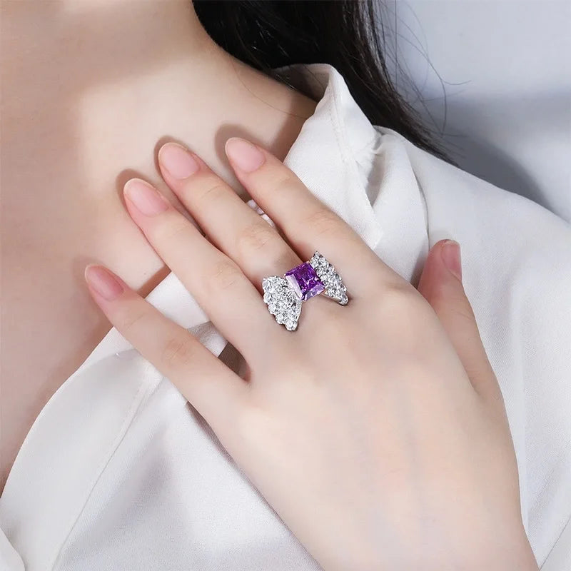 Radiant Engagement Ring 8*10 925 Silver High Carbon Diamond