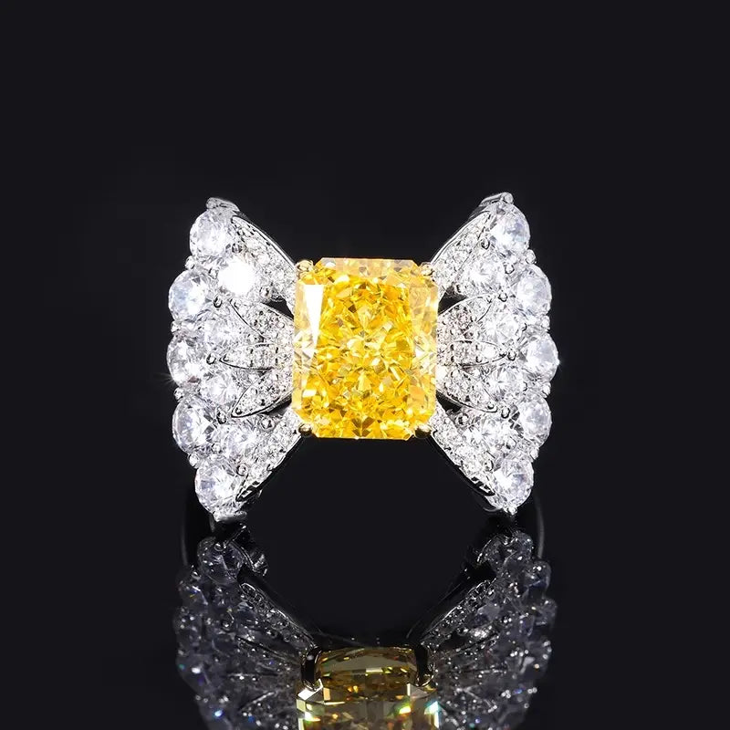 Radiant Engagement Ring 8*10 925 Silver High Carbon Diamond