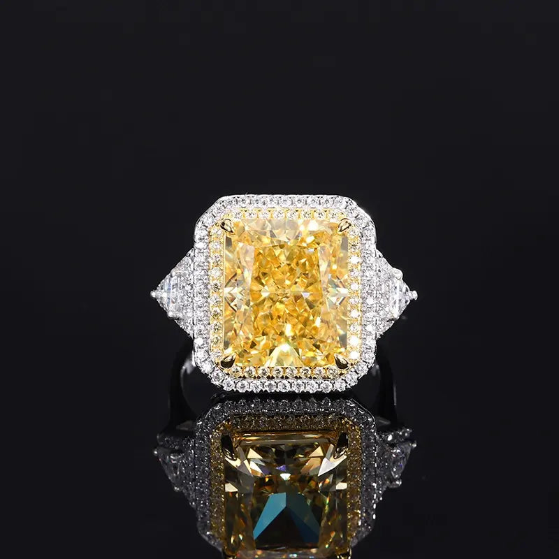 Radiant Engagement Ring 10*12 925 Silver High Carbon Diamond