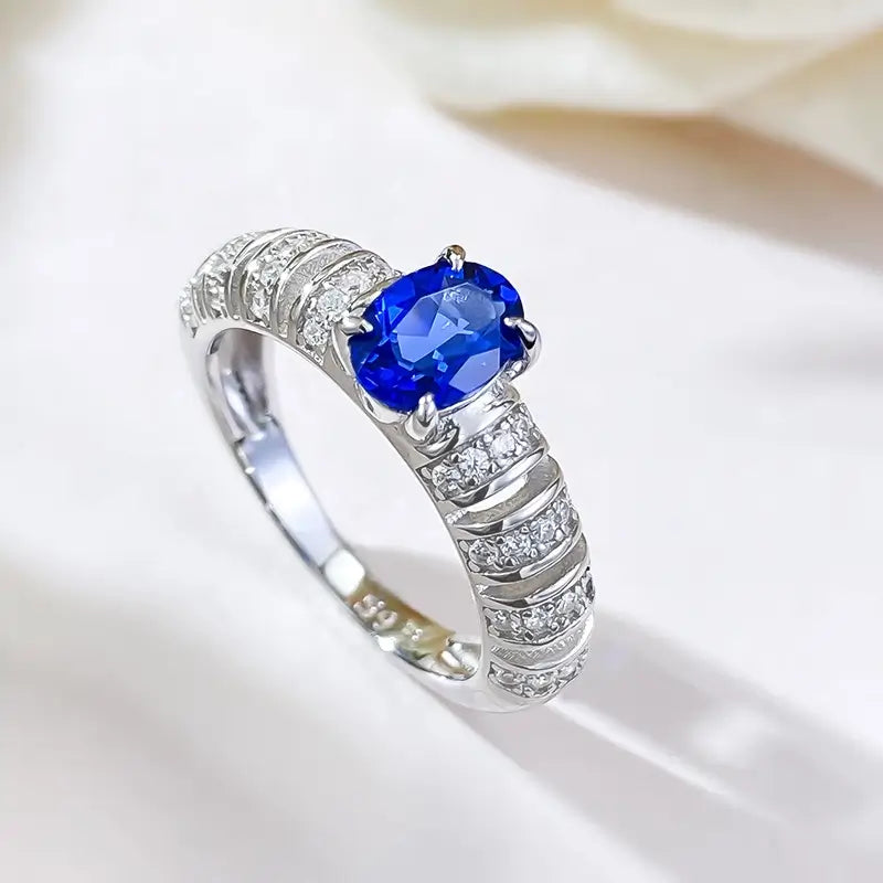 Oval Engagement Ring 5*7 925 Silver Zircon