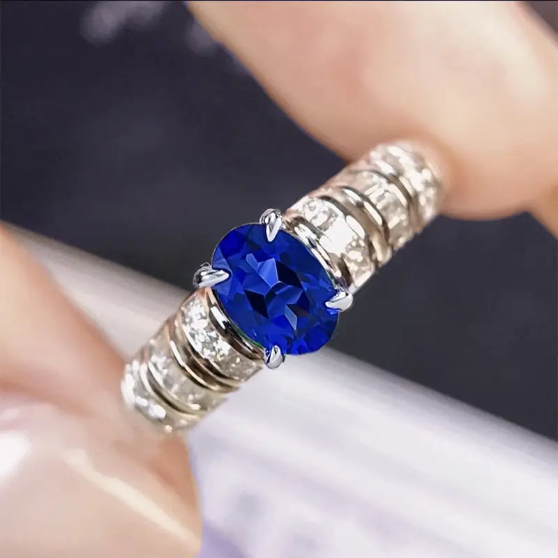 Oval Engagement Ring 5*7 925 Silver Zircon