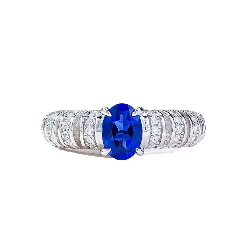 Oval Engagement Ring 5*7 925 Silver Zircon