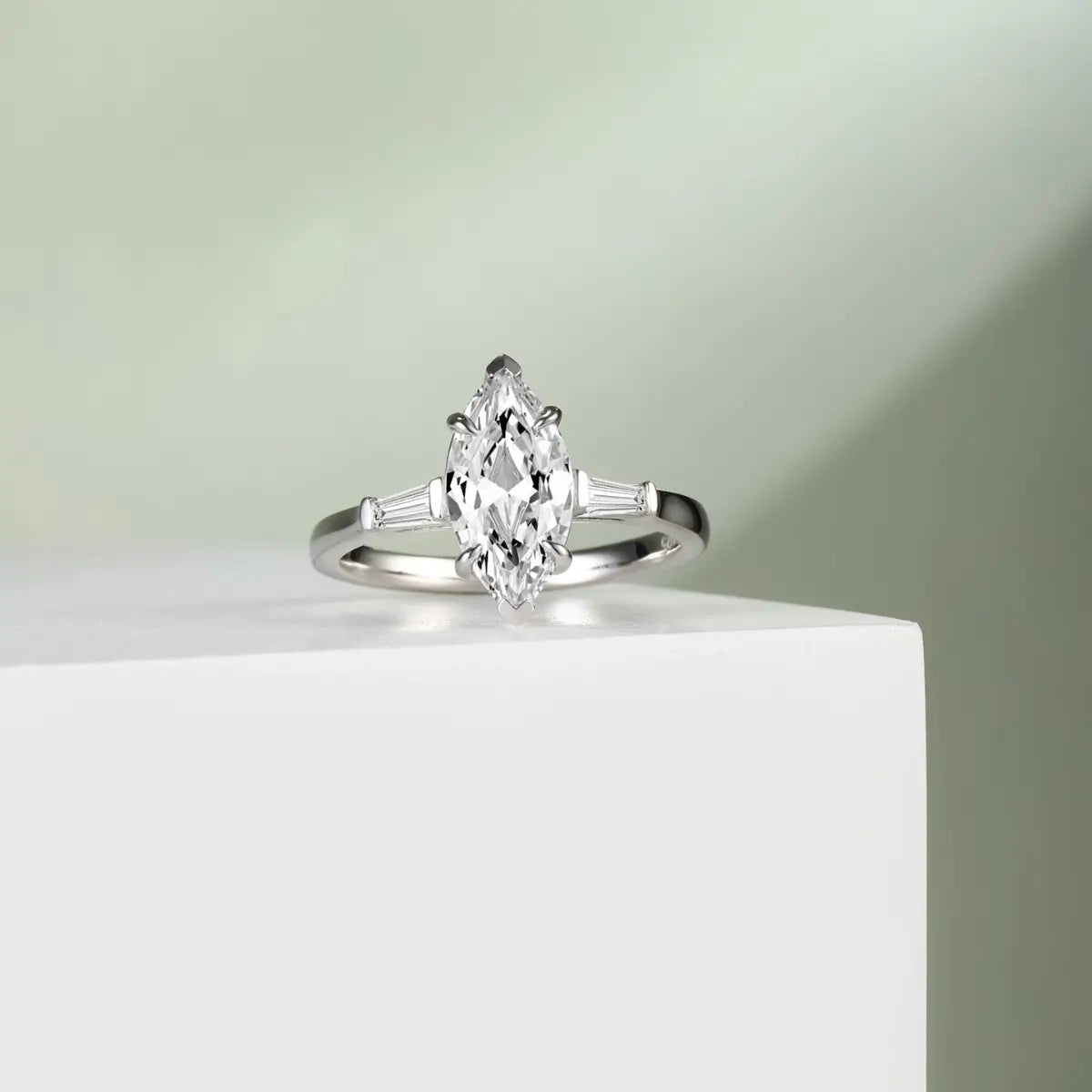 Marquise Engagement Ring 925 Silver High Carbon Diamond