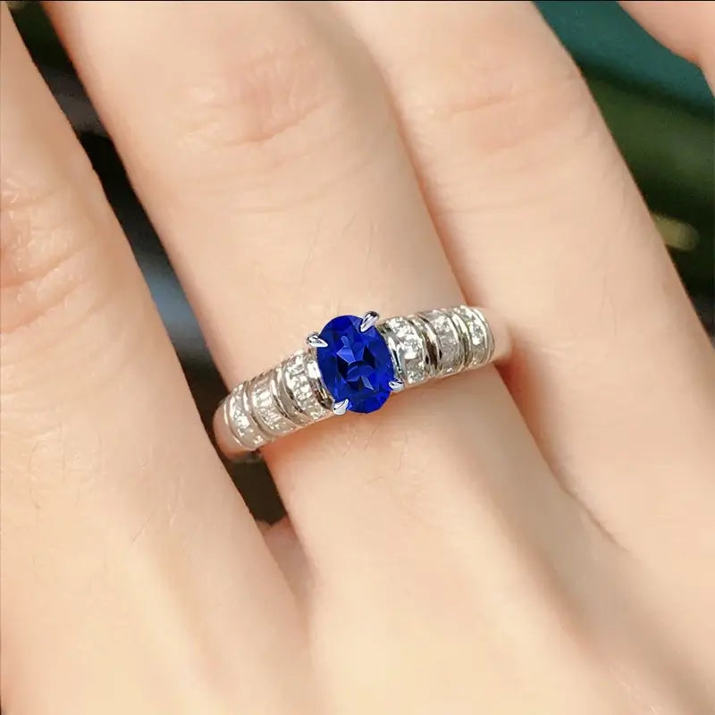 Oval Engagement Ring 5*7 925 Silver Zircon
