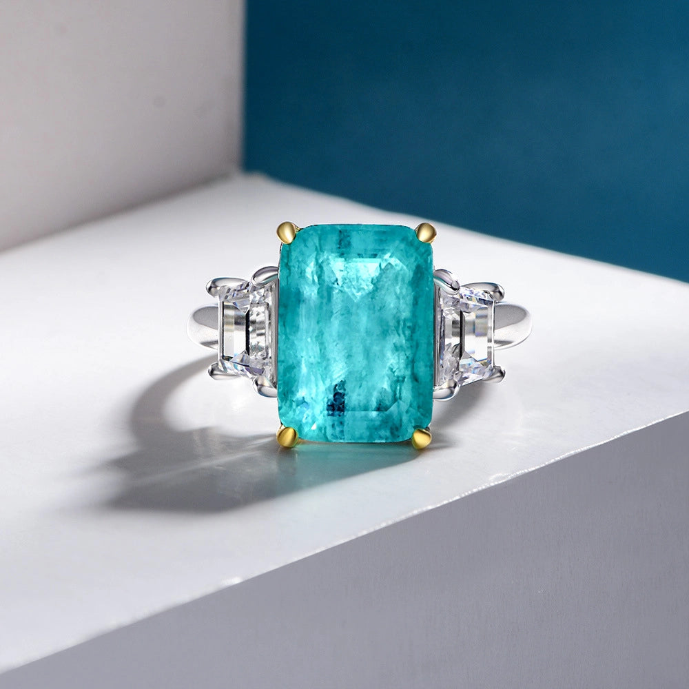 Paraiba Engagement Ring 8ct 925 Silver