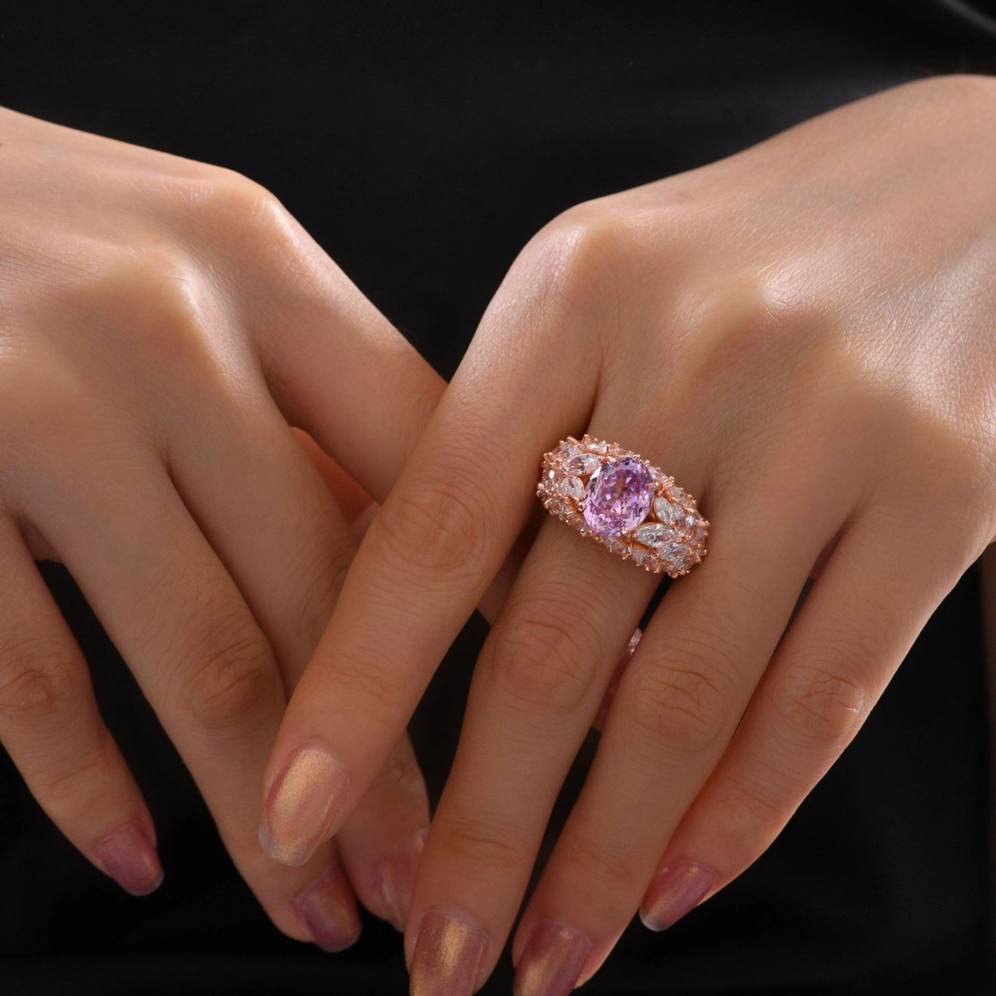 Oval Engagement Ring 8*10 925 Silver High Carbon Diamond