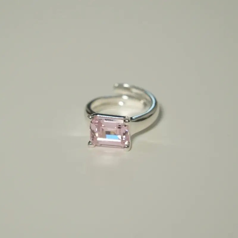 Radiant Engagement Ring 925 Silver High Carbon Diamond Open Ring