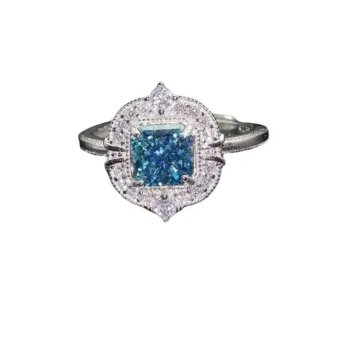 Princess Engagement Ring 6*6 925 Silver High Carbon Diamond