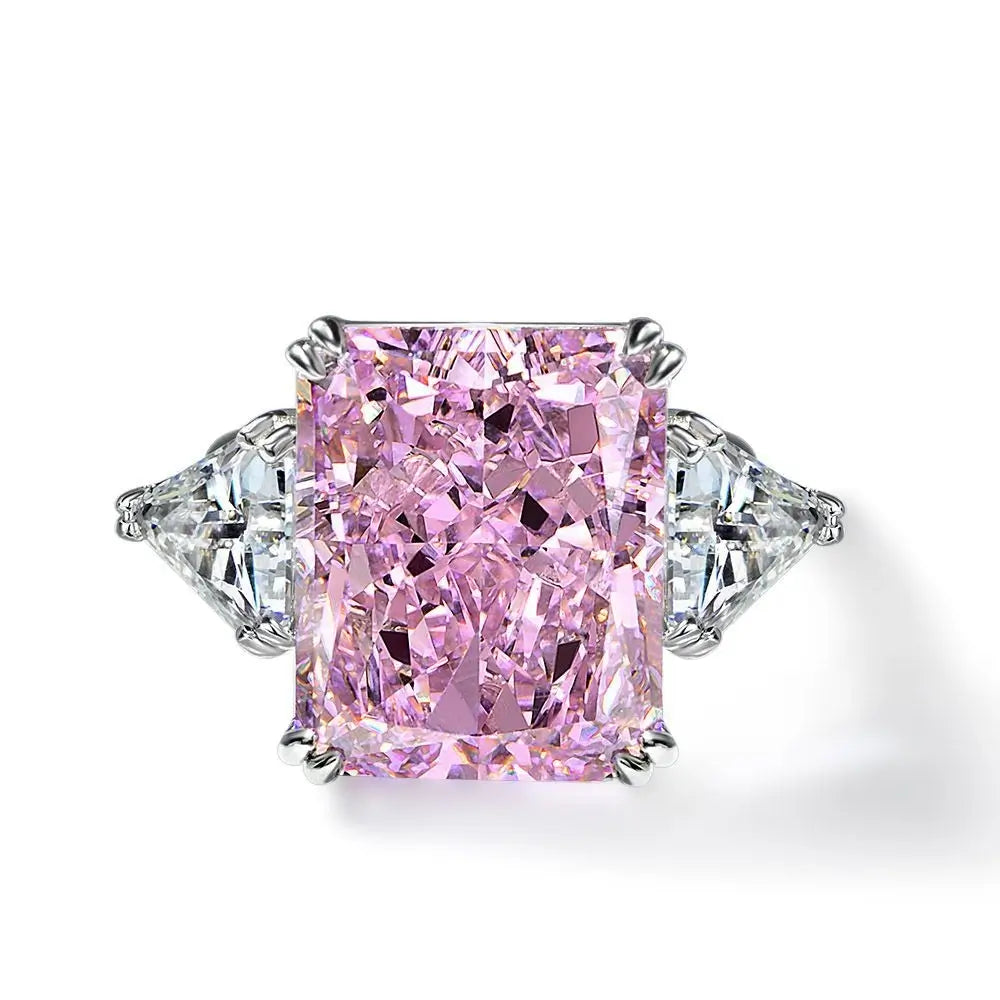 Radiant Engagement Ring 13*16 925 Silver High Carbon Diamond