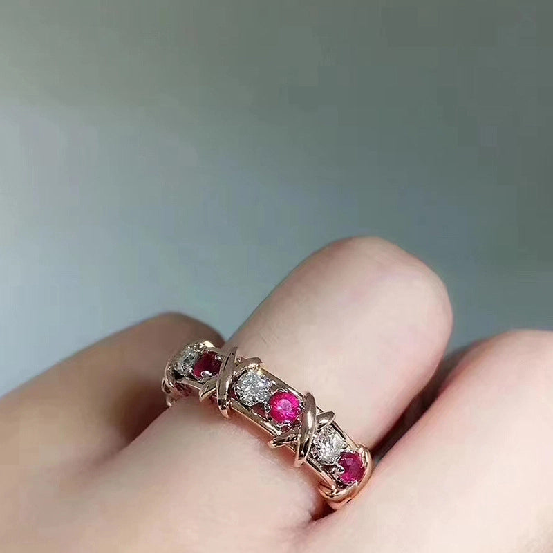 Round Engagement Ring 925 Silver Zircon