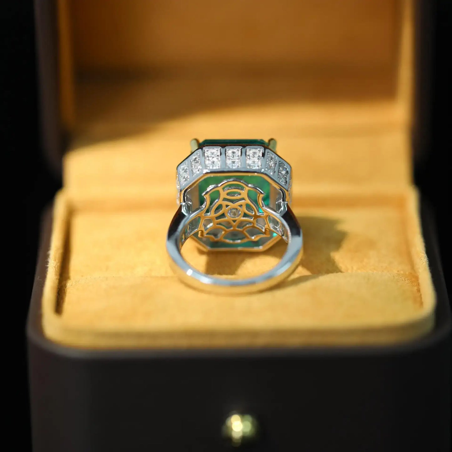 Asscher Engagement Ring 14*14 925 Silver High Carbon Diamond