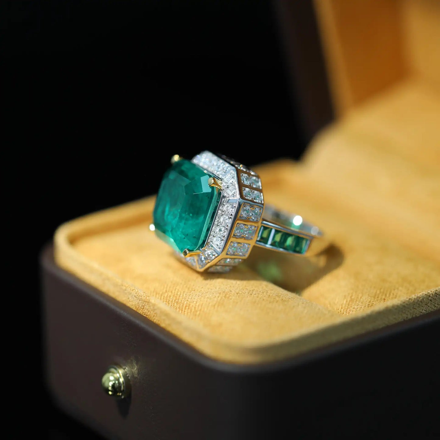 Asscher Engagement Ring 14*14 925 Silver High Carbon Diamond