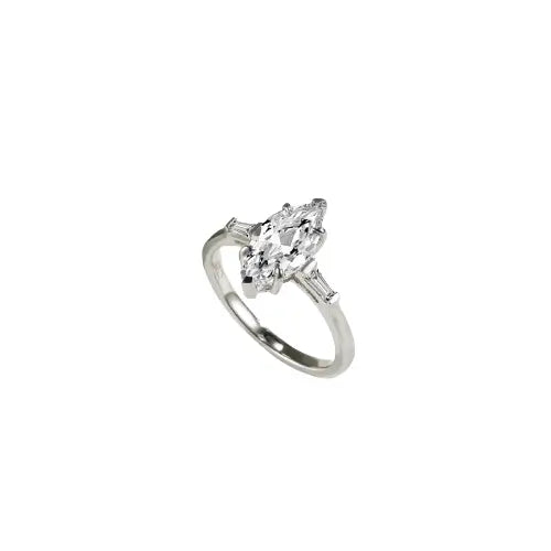 Marquise Engagement Ring 925 Silver High Carbon Diamond