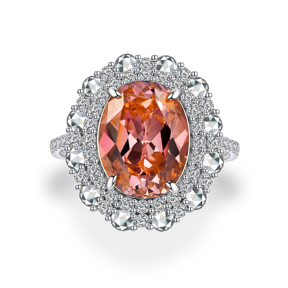 Oval Engagement Ring 10ct 12*13 925 Silver High Carbon Diamond