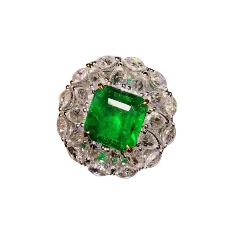 Asscher 18K Gold 1.87ct Emerald Ring GUILD Certified Wharton Green