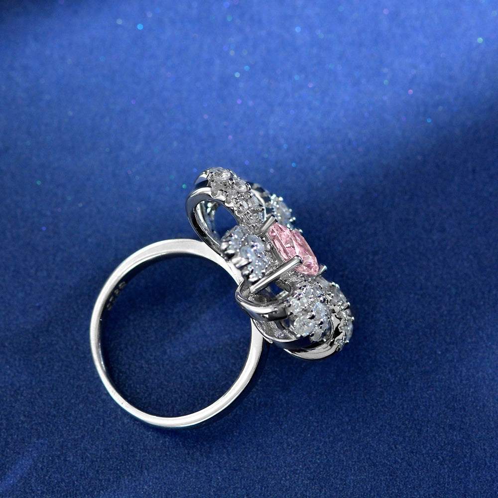 Pear Shaped Engagement Ring 4ct 9*11 925 Silver High Carbon Diamond