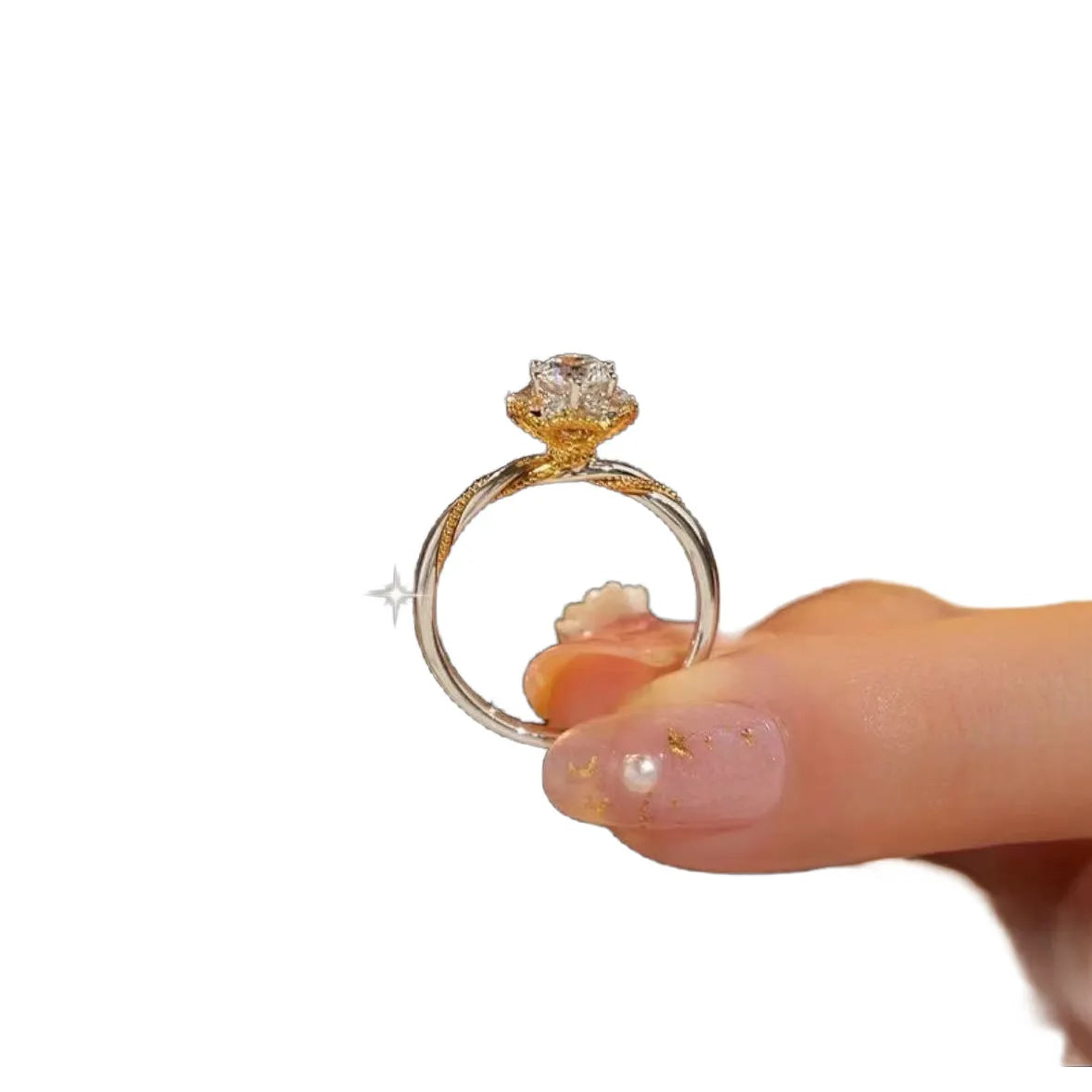 Round Engagement Ring 1ct 6*6 925 Silver Moissanite