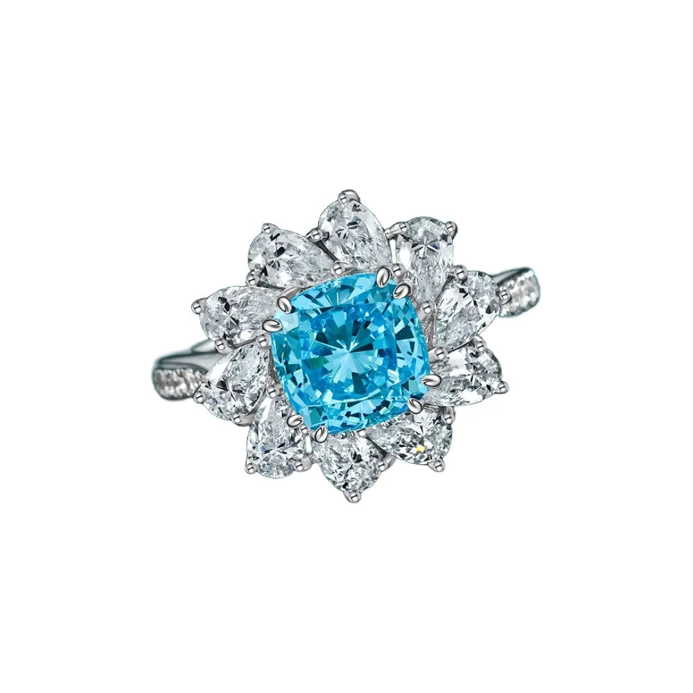 Cushion Engagement Ring 2.5ct 925 Silver High Carbon Diamond