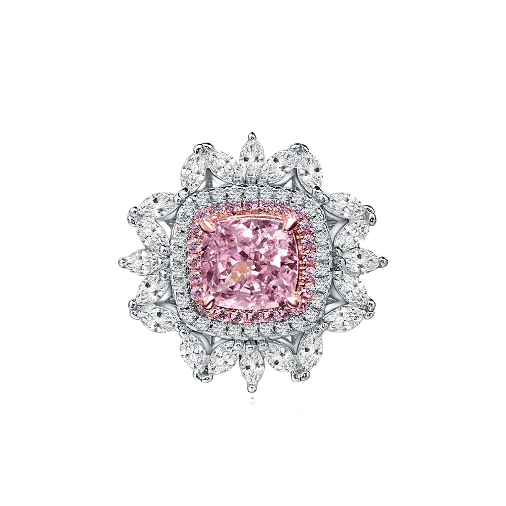 Cushion Engagement Ring 2ct 7*7 925 Silver High Carbon Diamond