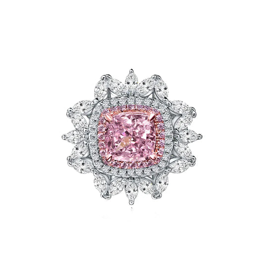 Cushion Engagement Ring 2ct 7*7 925 Silver High Carbon Diamond