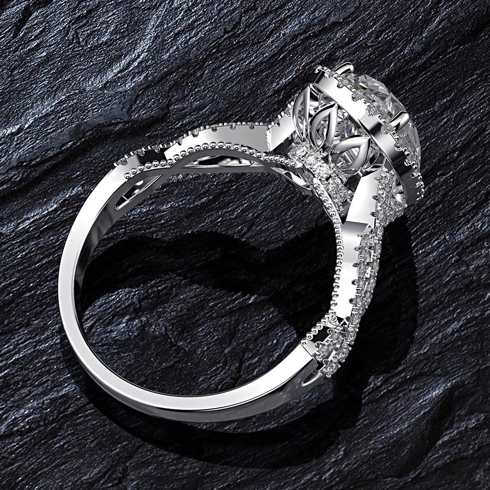 Pear Engagement Ring 2ct 8*12 925 Silver High Carbon Diamond
