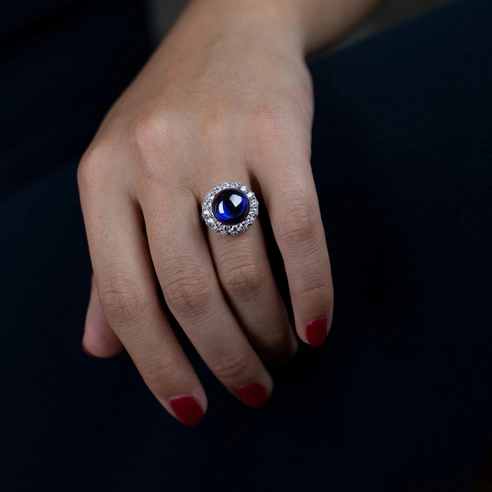 Round Engagement Ring 6ct 925 Silver crystal
