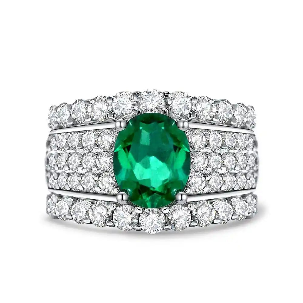 Oval Engagement Ring 2ct 7*9 925 Silver High Carbon Diamond