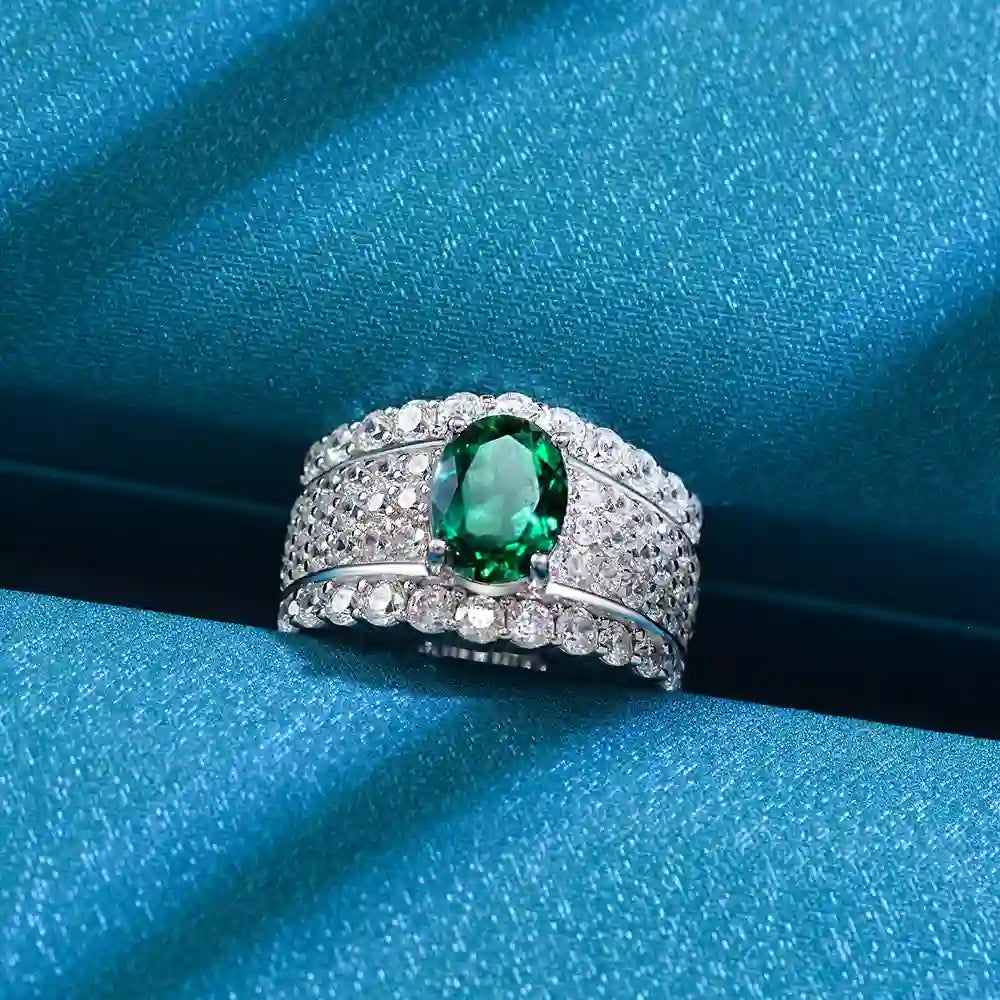 Oval Engagement Ring 2ct 7*9 925 Silver High Carbon Diamond