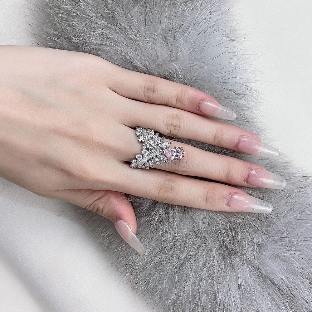 Pear Engagement Ring 2ct 7*10 925 Silver High Carbon Diamond