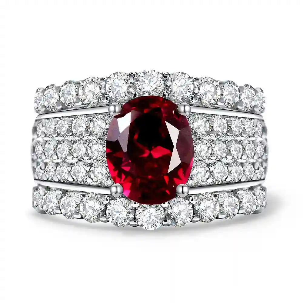 Oval Engagement Ring 2ct 7*9 925 Silver High Carbon Diamond