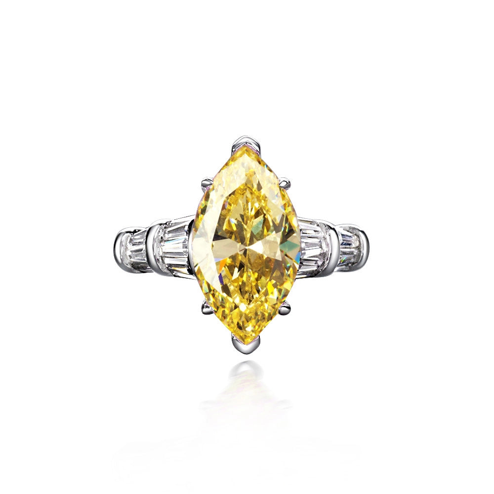 Marquise Engagement Ring 3ct 925 Silver High Carbon Diamond