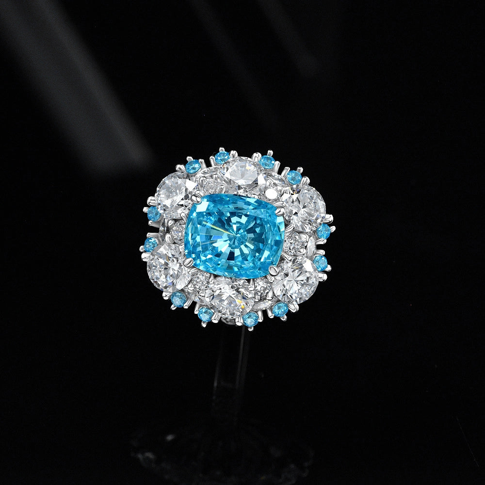 Cushion Engagement Ring 4ct 10*12 925 Silver High Carbon Diamond